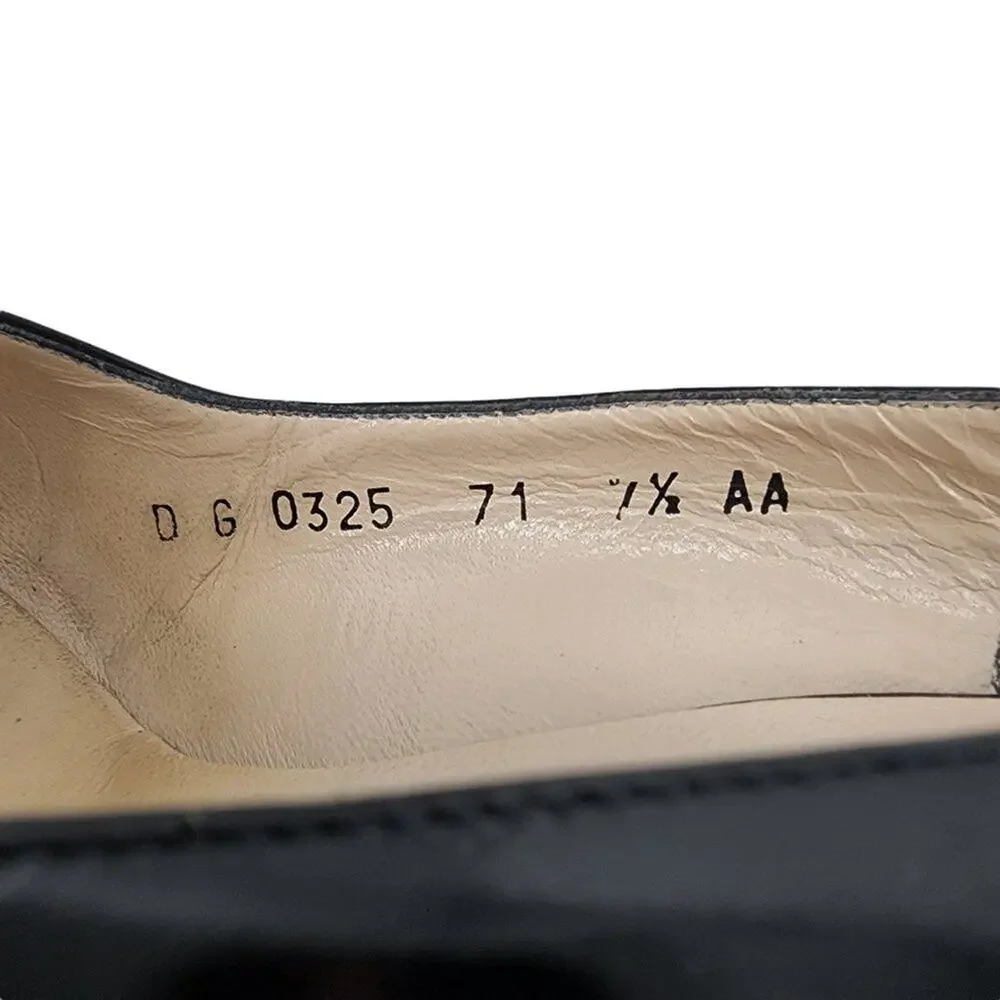 Salvatore Ferragamo Leather Semi Pointed Toe Slingback Heels Size 7.5 Narrow